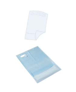 BABETE DESCARTÁVEL EM PAPEL + PE COM BOLSA