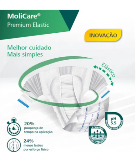 FRALDA INCONTINÊNCIA COM ABAS LATERAIS ELÁSTICAS - MoliCare® PREMIUM ELASTIC - 8 GOTAS