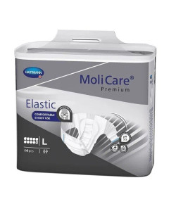 FRALDA INCONTINÊNCIA COM ABAS LATERAIS ELÁSTICAS - MOLICARE® PREMIUM ELASTIC - 10 GOTAS